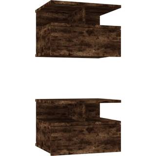 Væghængt Natbord 40X31X27 Cm Konstrueret Træ - 2 / Røget eg