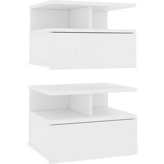 svævende natborde 2 stk. 40 x 31 x 27 cm konstrueret træ hvid