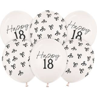 6 stk. Balloner Pastel Off-white Ø30 cm – Tidløs elegance til 18-års festen