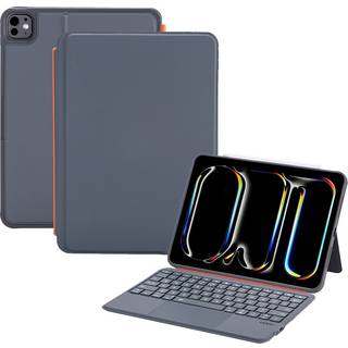 iPad 11 A16 (2025) - Bluetooth tastatur med Touch Pad / Backlight og aftageligt cover - DANSK layout - Sort