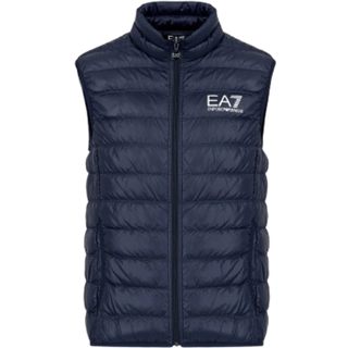EA7 Herren Daunenweste blau unifarben