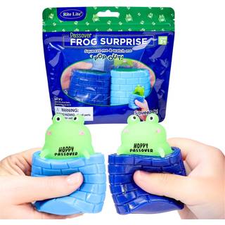 Rite Lite Passover Frog Gift Squishy Surprise dyker ut när du pressar! Roliga & beroendeframkallande squish groda pesach seder gåvor lekfulla lär