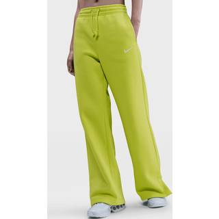 Højtaljede Nike Phoenix Fleece-bukser med brede ben til kvinder - grøn - XS (EU 32-34)