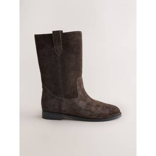 Next Chocolate Brown Suede Forever Comfort Midi Pull On Boots