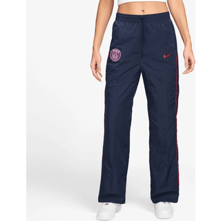 Vævede Paris Saint-Germain Windrunner Nike Football-bukser med høj talje og åben kant til kvinder - blå - blå - S (EU 36-38)