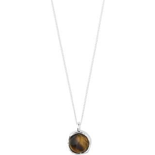 Pilgrim - Sense Necklace Silver-plated/tiger Eye 132546501 - Silver Plated