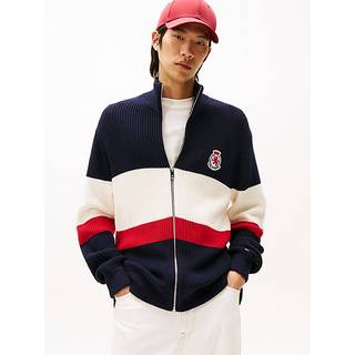 Colour-Blocked Relaxed Zip-Thru Jumper