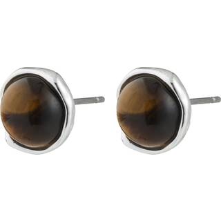 Pilgrim - Sense Earrings Silver-plated/tiger Eye 132546513 - Silver Plated