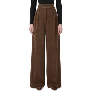 Max Mara Ponza cotton and wool-blend wide-leg pants - brown - L-XL