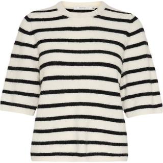 Gestuz - Alphagz Ss Tee Striped - 106145 Ivory Black Striped