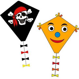 Drage - med hale og 1 line, 45x50 cm Jolly Roger pirat