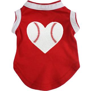 Petitebella Baseball Heart Puppy Hundeskjorte (rd lille)