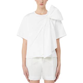 Max Mara Colle bow-detail cotton jersey T-shirt - white - L