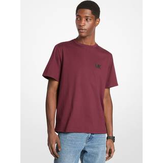 MK Logo Appliqué Cotton T-Shirt - Red - Michael Kors