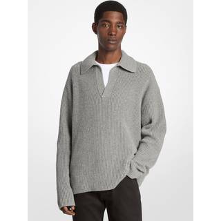 MK Ribbed Wool Blend Jumper - Grey - Michael Kors - XS