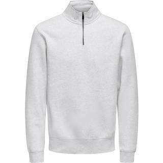ONLY & SONS Ceres Half Zip Sweat Super Light Grey Melange