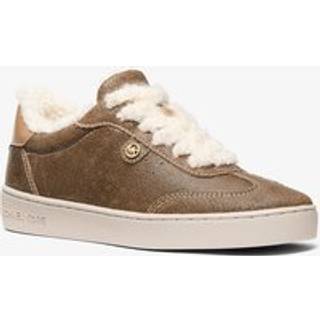 MK Scotty Distressed Leather and Sherpa Trainers - Natural - Michael Kors - EU 36.5