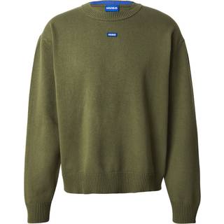 Relaxed fit sweater med blåt logobadge