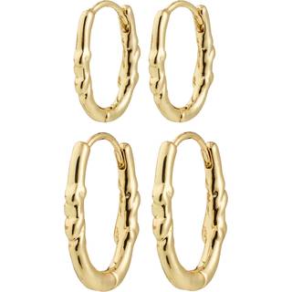 Pilgrim SENSE hoop øreringe, 2-i-ét sæt, guldbelagt