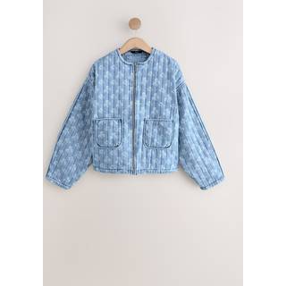 Next Quiltet Denimjakke med Blomsterprint