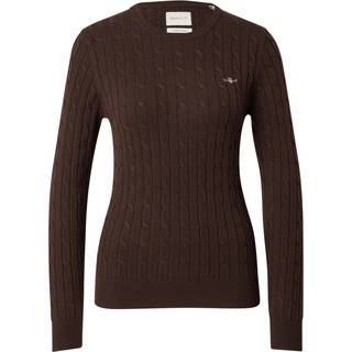 GANT Dame Crewneck sweater af strækbomuld med kabelstrik (M)