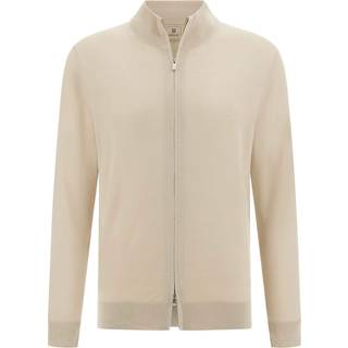 BOGGI MILANO Herren Sweatjacke beige unifarben