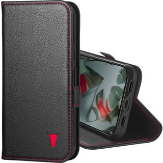 Google Pixel 10 / 10 Pro Leather Case - Black with Red Detail