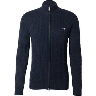 GANT Cotton Cable Full Zip Evening Blue