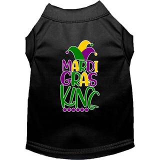 Mardi Gras King Screen Print Mardi Gras Dog Shirt Black XL