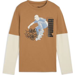 PUMA MID90s Layered Longsleeve Youth, Shop, Melted Caramel, 15-16Y