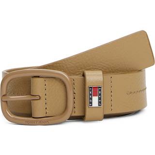 Logo Plaque Leather Belt