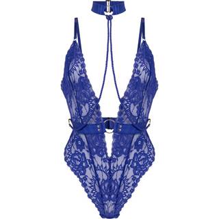 Hunkemöller Private body åbent skridt Brandy blå - blå - L