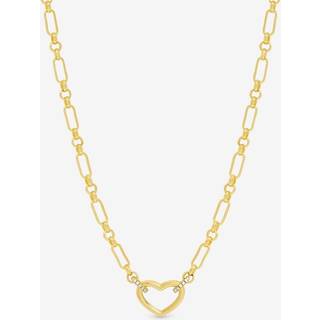 Inicio Inicio Gold Tone Pave Heart Chain Necklace