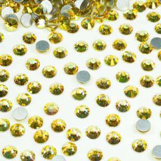 Metallic Sunshine Nail Rhinestones 1440 stk SS16 Bulk Sunshine Golden Nail Art Runde Krystaller K9 Glas Flatback Gems Perler Sten Diamanter Limfi