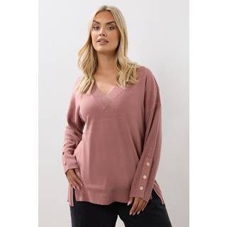Yours Curve Yours Curve Pink Cashmillon V-Neck Jumper