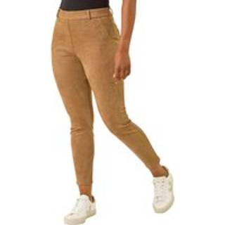 Roman Roman Tan Brown Petite Suedette Stretch Denim Leggings