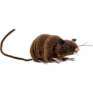 Sitzende Ratte mit Kunstfell 14cm