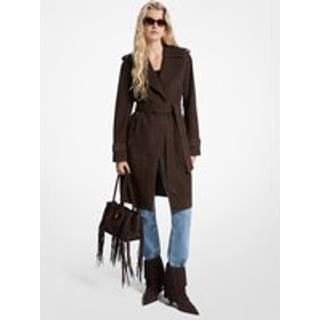 MK Suede Trench Coat - Brown - Michael Kors - XS