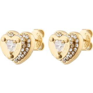 Guess JUBE05551JWYGT/U Damen-Ohrringe Ohrstecker Herz Pave Goldfarben