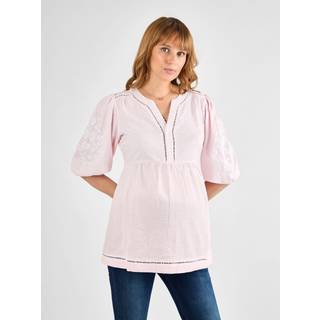 Jojo Maman Bébé JoJo Maman Bébé Pink Stripe Embroidered Maternity Blouse