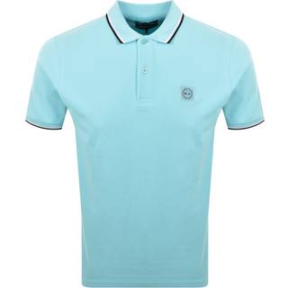 Marshall Artist Tipped Polo T Shirt Aqua Blue