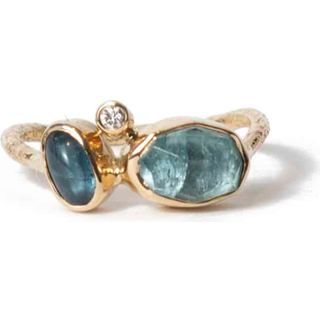 Athena guld ring med turmaliner og brillant - 57