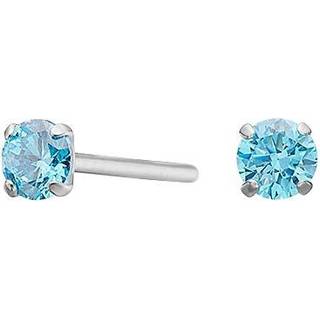 Pure Titanium Nikkelfri øreringe med blå zirkonia - 3 mm