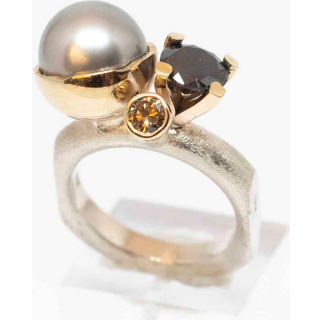 Athena ring med perle og diamanter - 57