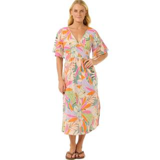 Rip Curl Women's Cala Vadella Midi Dress Kjole Damer størrelse L farve beige