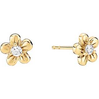 Lund Copenhagen blomsterøreringe i 8 kt guld med diamanter