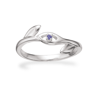Scrouples ring med lilla cubic zirkonia i sølv - Str. 52