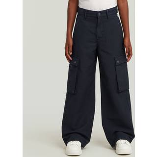 Girls High Waist Cargo Pants - Dark blue - girls