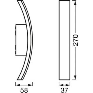 OSRAM LED udendørs væglampe ENDURA STYLE BOW, Aluminium/grå/zink, Aluminium, Moderne