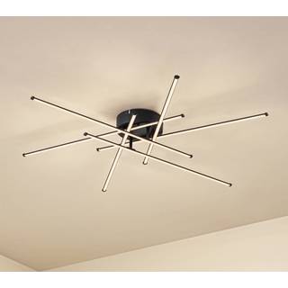 LED loftslampe Elviano Lindby, Sort, Stue/spisestue, Aluminium, Moderne